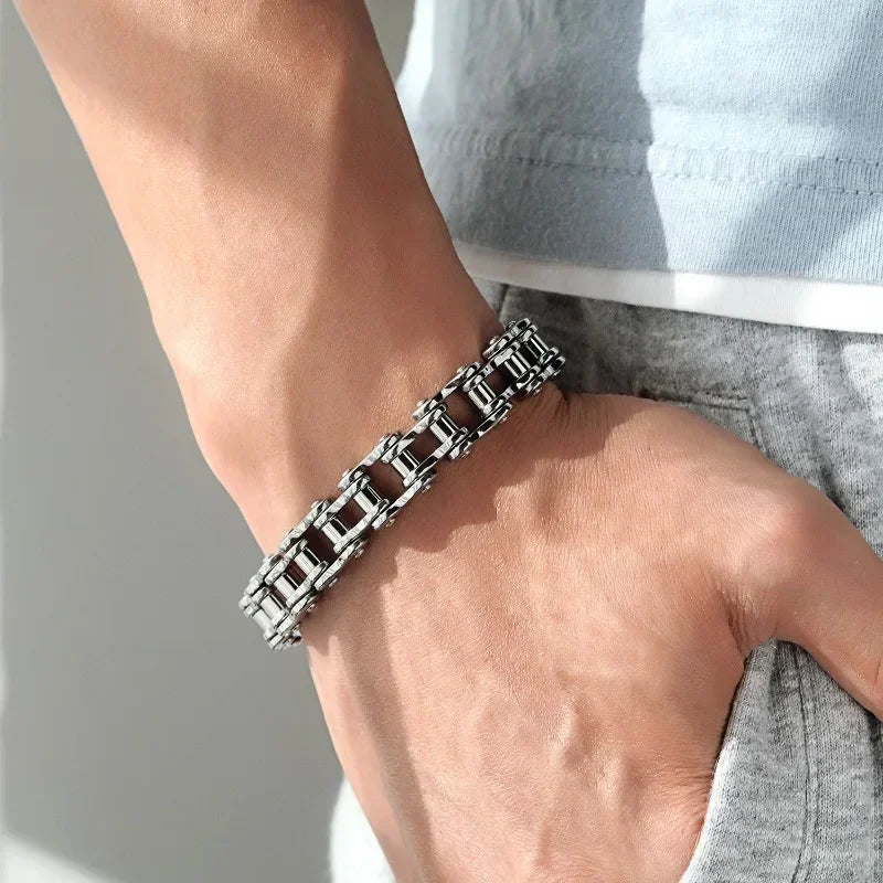 Stainless Steel Biker Chain Bracelet